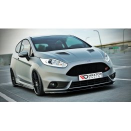 Накладка сплиттер на передний бампер вариант 3 на Ford Fiesta MK7 VII ST рестайл